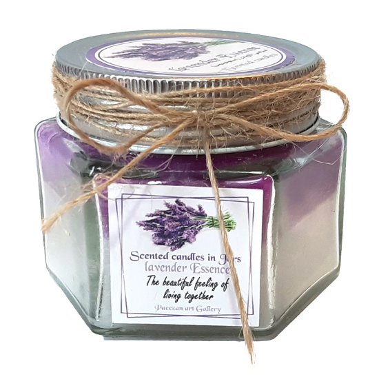 تصویر از شمع دست ساز مدل معطر لاوندر