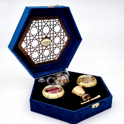 تصویر از باکس کادویی زعفران به همراه قوری و هاون